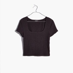 NWT MADEWELL Black Popcorn Crop Top Size XXS